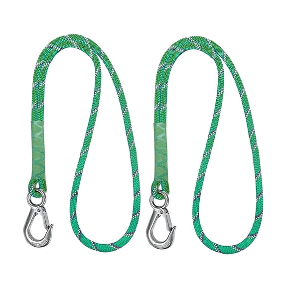 Outdoor Tree Swing Hanging Rope Kit with Stainless Hook Heavy Duty Suspension Attachment for Hammock Chair Playground Backyard Camping Durable Polyester Strap Adjustable Length, 2 Hanging Ropes