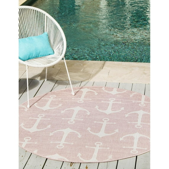 Outdoor Trisha Collection Area Rug Pink - 10' Round
