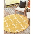 thumbnail image 1 of Outdoor Trisha Collection Area Rug Yellow - 5'3" Round, 1 of 5