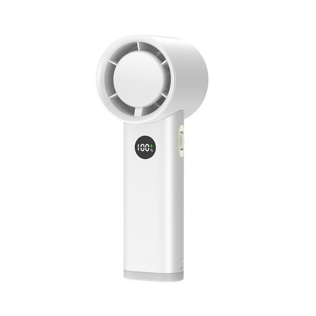 Portable Handheld Turbo Fan - 5-Speed Bladeless Mini Fan With Instant Cooling, Battery Operated, 10+ Hour Runtime, For Travel, Office, Outdoor, Gray