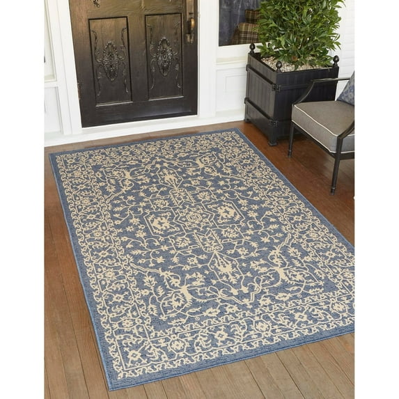 Outdoor Turgh Collection Area Rug Blue - 7'x10'