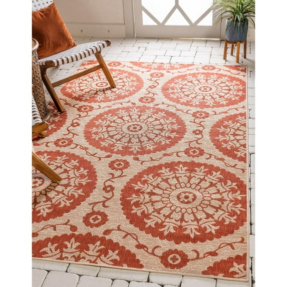Outdoor Turgh Collection Area Rug Terracotta - 4'x6'