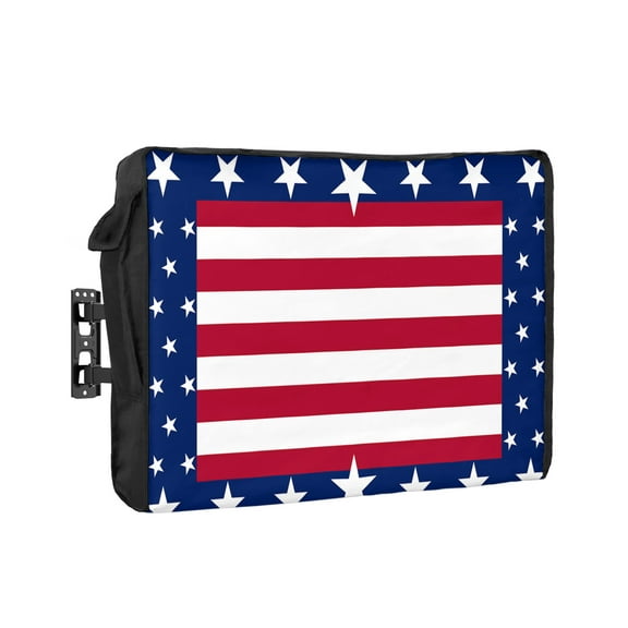 Outdoor Tv Cover 50 To 55 Inch, Independence Day USA Flag Star Waterproof And Weatherproof Tv Covers Tv Display Protectors For Outside Flat Screen Tv 40x25x4.5In