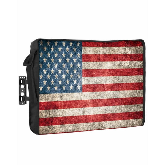 Outdoor Tv Cover 50 To 55 Inch, Vintage Mottled American Flag Waterproof And Weatherproof Tv Covers Tv Display Protectors For Outside Flat Screen Tv 75x45x4.5In