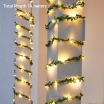 Outdoor Twinkling Tree Garland,Pre-lit Lighted Artificial Olive Garland for Christmas Fireplace Decorations, Fairy Greenery Garlands for Fireplace/Christmas/Thanksgiving/Home