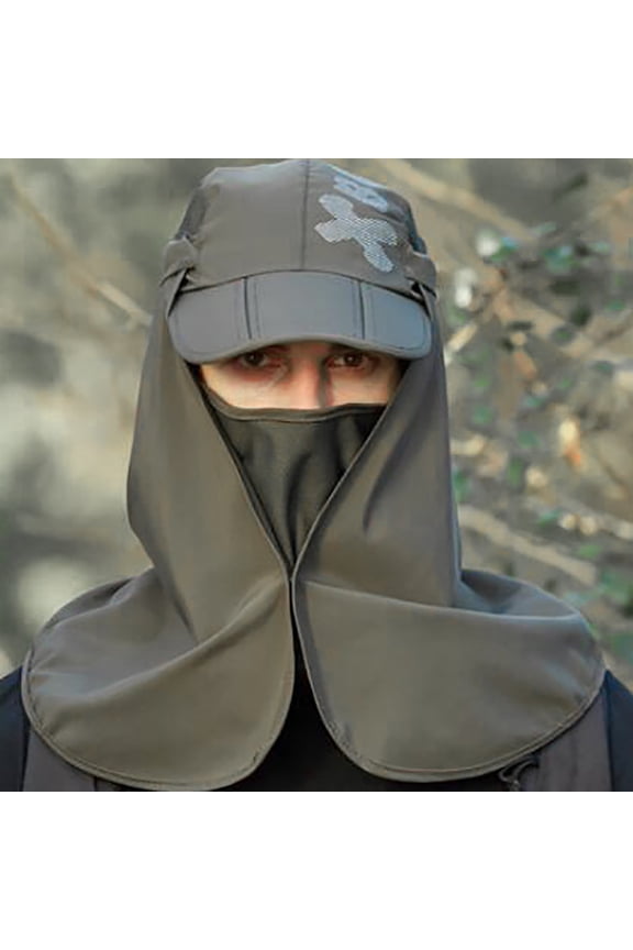 Outdoor UPF50+ Mesh Sun Hat Wide Brim Fishing Hat with Neck Flap Sun Hat for Men Women