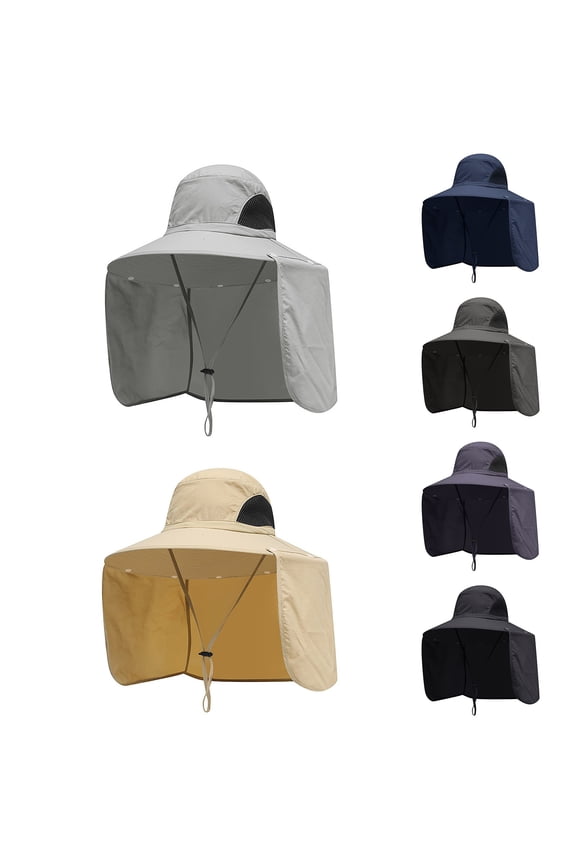 Outdoor UPF50+ Sun Hat for Men Women LSQii Summer Wide Brim Fishing Hat with Neck Flap Breathable Portable Mesh Bucket Cap Foldable Green Safari Cap Hiking Camping Sun Protect