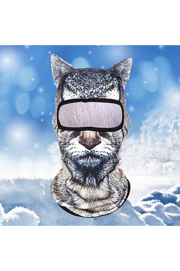 Outdoor UV Protection Balaclava Face Cover - Windproof Breathable Head Mask for Skiing, Festivals & Sun Safety | Detachable Ears Multi-Functional Design(Black)