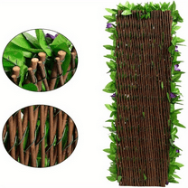 Outdoor UV Resistant Privacy Fence Screen - Single-Sided Dense Artificial Vine Decor, Expandable Shield for Balcony & Patio