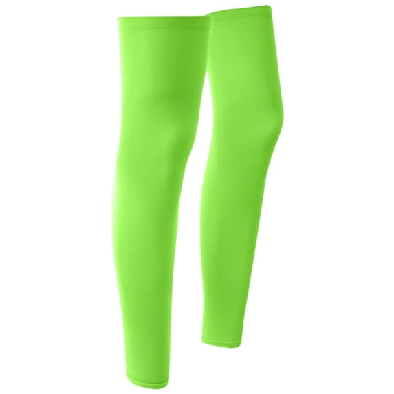 Outdoor UV Sun Protection Breathable Leg Sleeves, Elastic Sports Knee Calf Guards for Cycling Basketball Running Hiking and Various Outdoor Fitness Activities Fluorescent Green