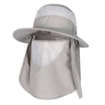 thumbnail image 1 of Outdoor UV Sun Protection Wide Brim Fishing Cap with Removable Flap - Light grey, 1 of 5
