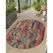Outdoor Ucul Collection Area Rug Multi - 2'2"x3'1" Oval