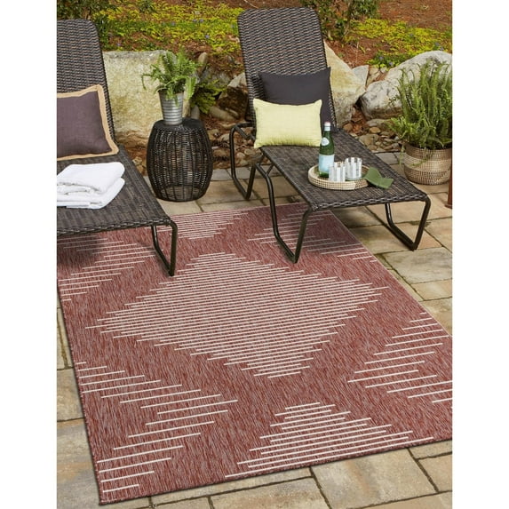 Outdoor Ucul Collection Area Rug Rust Red - 6'x9'