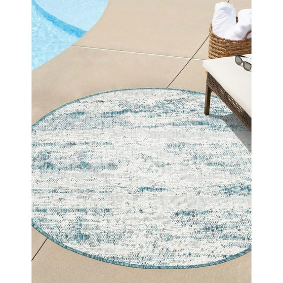 Outdoor Ucul Collection Area Rug Teal - 10' Round