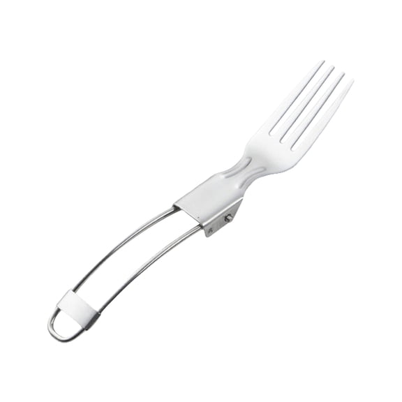 Outdoor Ultralight Folding Fork Silver Plastic Tableware •Portable Multi-Purpose Camping Utensil • Durable Easy-Clean, 1 Piece, 9x4cm