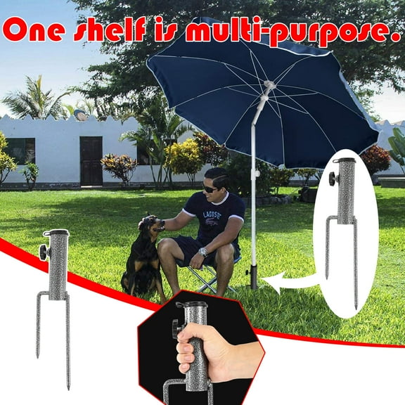 Outdoor Umbrella Anchor Parasol Stand Spike Metal Umbrella Ground Plug Parasol Holder Base for Outdoor Beach Garden