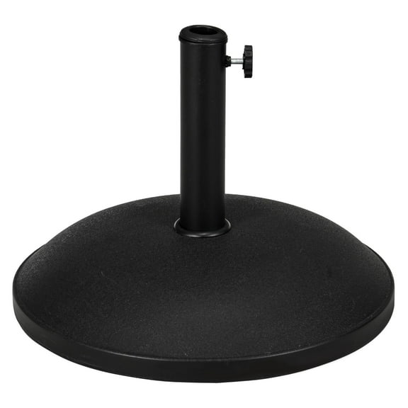 Outdoor Umbrella Base 55lbs - Round Cement Patio Umbrella Stand for Deck, Porch - Fits 1.3", 1.5", 1.9" Poles - Black