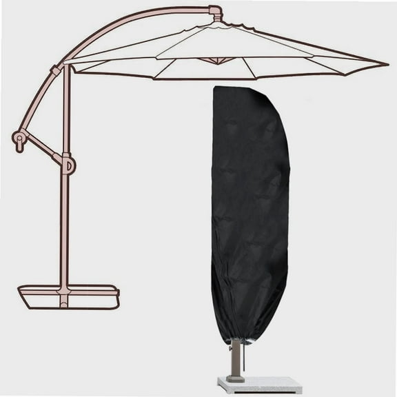 Outdoor Umbrella Cover, Waterproof Garden Offset Banana Style Umbrella Cover Fits Cantilever Offset Umbrella for Full Weather Protection[280*30/81/46cm]