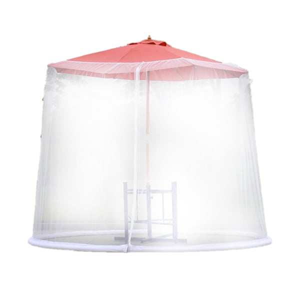 Outdoor Umbrella Mosquito Net Polyester Mesh Canopy Screen with Zipper,Universal Fit for Straight Banana Patio Umbrellas, Breathable Sunshade Bug Net for Outdoor Tables, No Frame Required