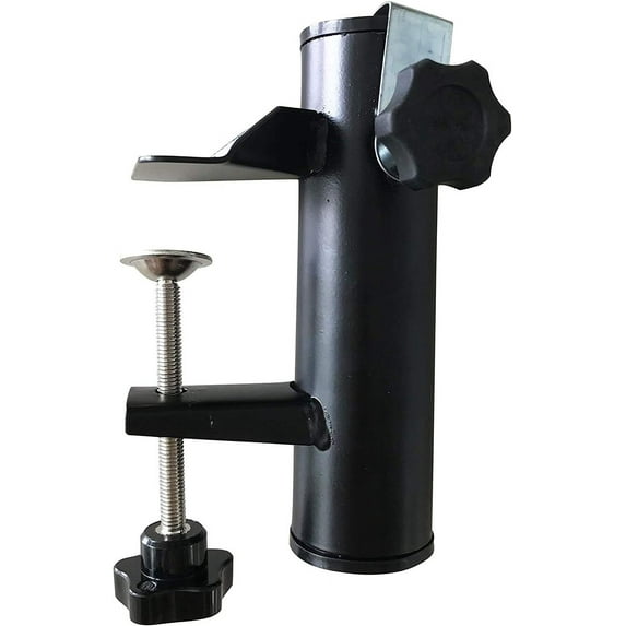 Outdoor Umbrella Stand With Adjustable Diameter Clamp, Portable Shade Solution For Bleachers, Benches, Tailgates, Boats, Poles, Fences, Space-Saving Design, Heavy Duty Steel