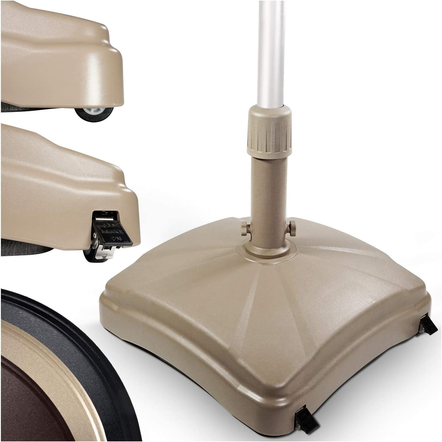 Outdoor Umbrella Stand w/ Easy Rolling Base (up to 125lb) Heavy Duty