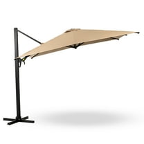 Outdoor Umbrellas 10 FT Cantilever Patio Umbrella with 360° Rotation & Tilt Adjustment, Square Outdoor Offset Umbrella with Aluminum Pole without base- Khaki,Patio Shades