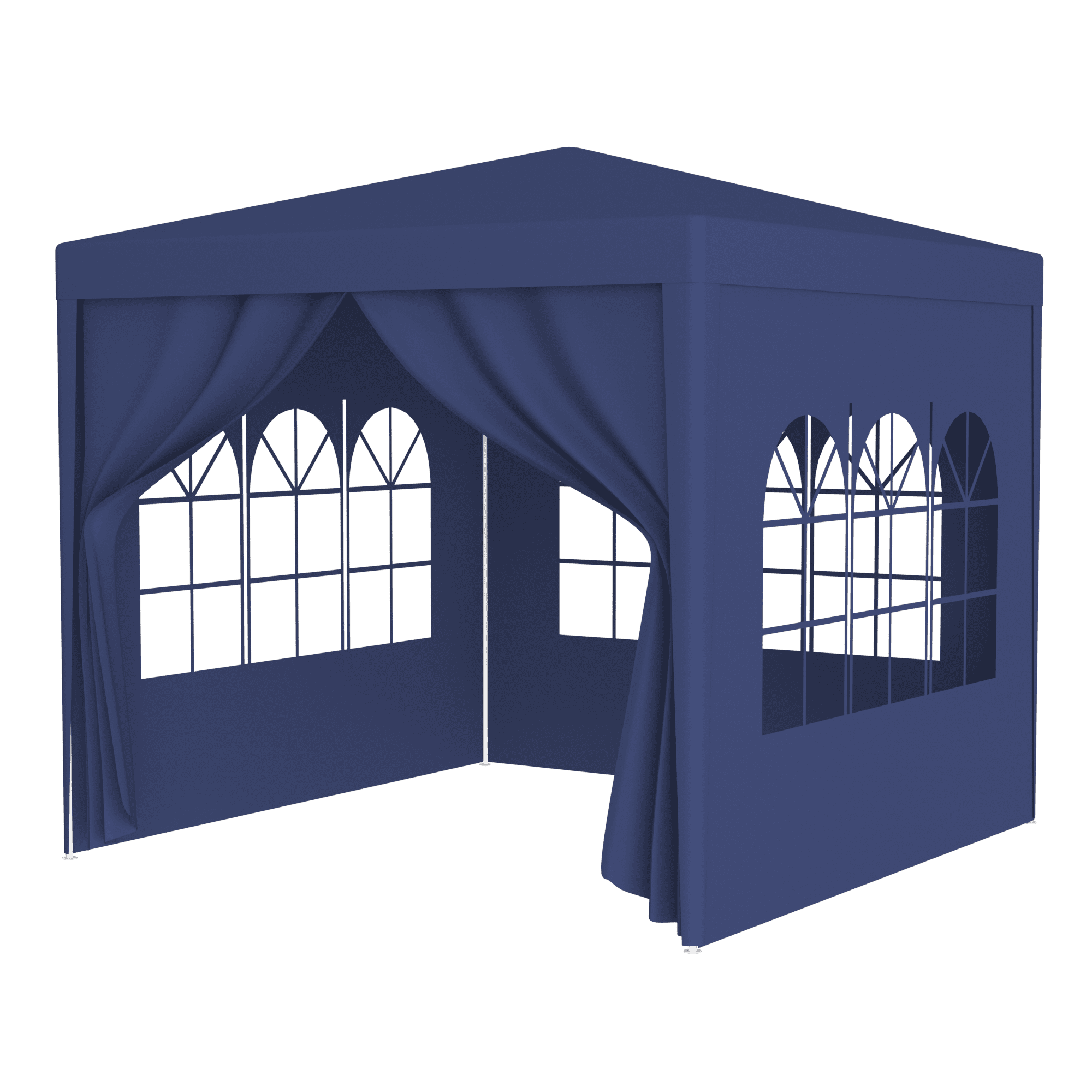 Outdoor Umbrellas 10'x10' Party Tent Outdoor Heavy Duty Gazebo Wedding Canopy + 4 Removable Walls ,Blue,Patio Shades