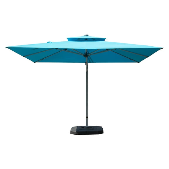 Outdoor Umbrellas 9'x 11' Rectangle Cantilever Umbrella with Center Pole, Lake Blue (Base Not Included),Patio Shades