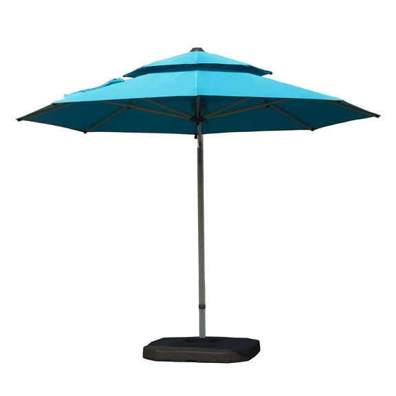 Outdoor Umbrellas Round Cantilever Umbrella with Center Pole, Lake Blue (Base Not Included),Patio Shades