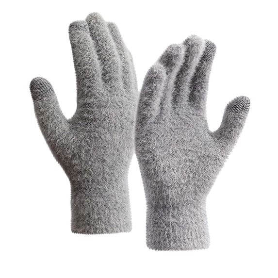 Outdoor Unisex Winter Gloves Solid Color Warm Stretched Thick Knitted Thermal Comfy Workout Gym Thermal Safety Gloves for Driving Cycling Running Hiking Skiing