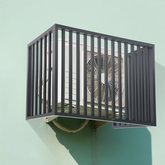 Outdoor Unit Fence, 39.37x19.68x27.55in Welded Aluminum Alloy, Spaced Slat Ventilation, Child/Pet Protection, Easy-Clean Surface, for Decks/Gardens/Patios