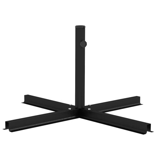Outdoor Universal Cross Brace Stand for Small Offset Umbrella or Large Market Umbrella, Cross Umbrella Base for Patio Umbrella, Black