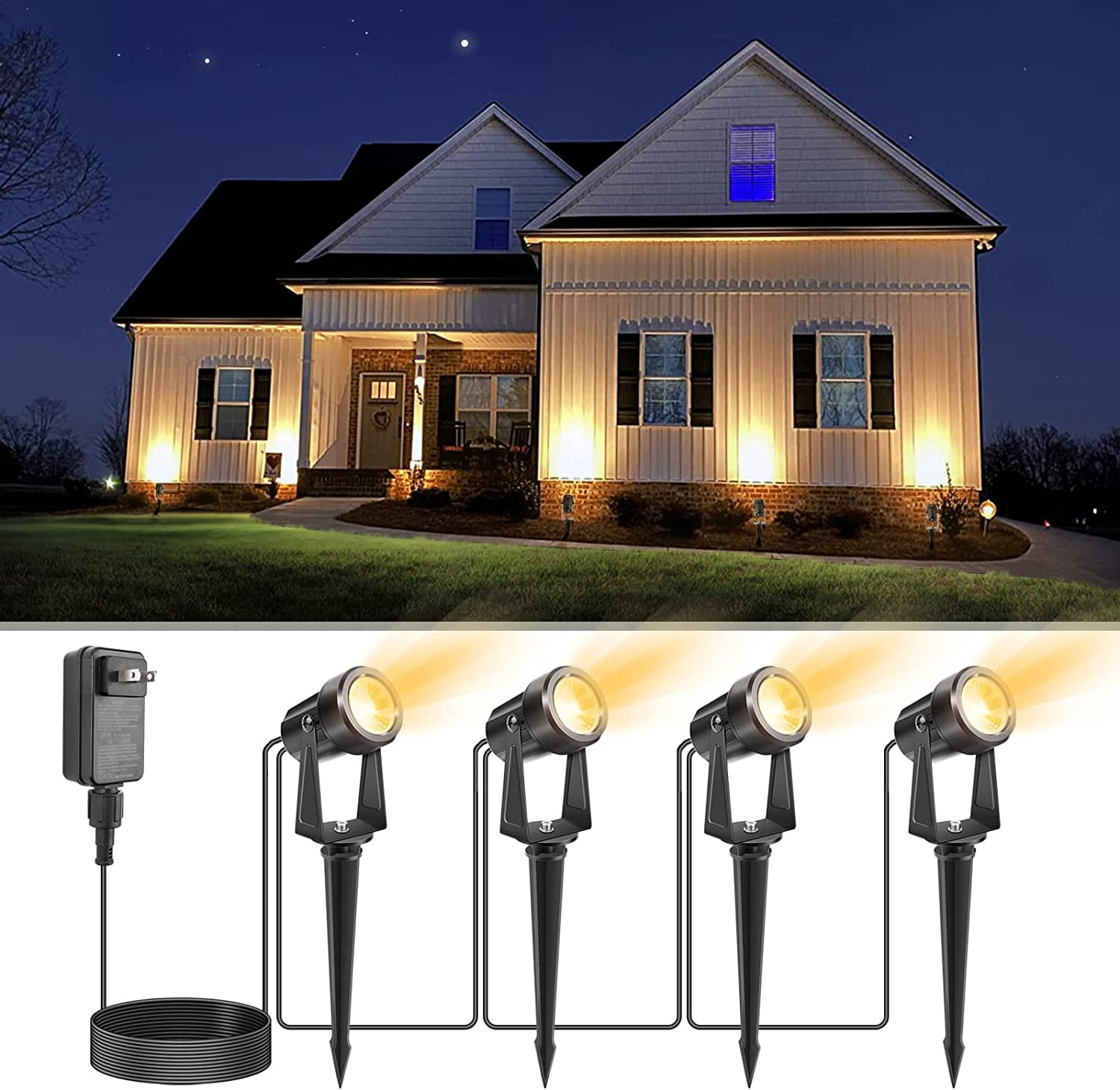 Outdoor Uplights Spotlights,Low Voltage Landscape Lights with