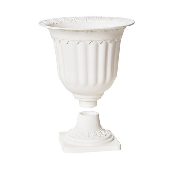 Outdoor Urn Planter Set - Vintage Wedding Decoration Flower Pots - White Grecian Style Planters for Porch, Patio & Centerpieces - Tall Decorative Garden Urns for Front Door Display