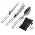 thumbnail image 1 of Outdoor Use Utensil Set Cutlery Set 16.9cm 16cm Camping Cutlery Utensil Set Flatware Folding Silver Spoon Fork, 1 of 6