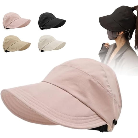 Outdoor Uv Protection Hollow Top Sun Hat, Wide Brim Adjustable Sun Visors for Women, Summer Sun Protection Beach Hats