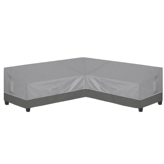 Outdoor V-Shaped Sectional Sofa Cover 85"X85" UV Resistant Patio Sectional Couch Cover Waterproof Lawn Patio Furniture Cover, Gray/Dark Gray
