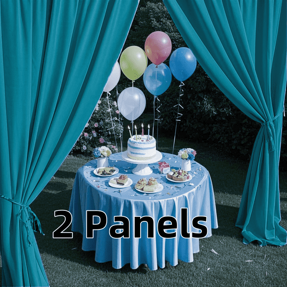 Outdoor Velvet Curtains for Birthday, Light Filtering Curtain for Decorative Backdrop, Holiday Events Outside Drape, 52" Wide, 2 Panels