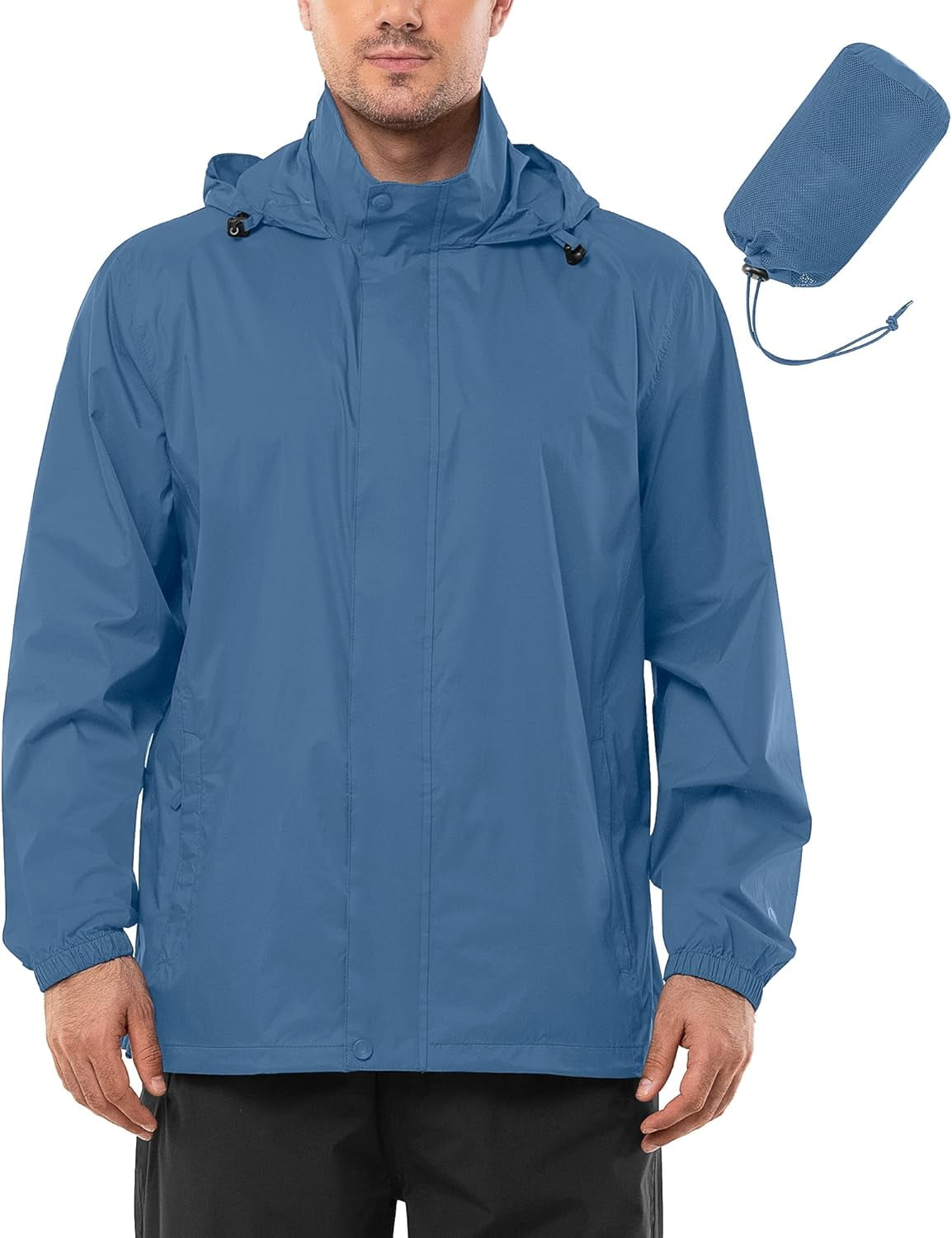 Outdoor Ventures Men's Rain Jacket Waterproof Lightweight Packable Rain