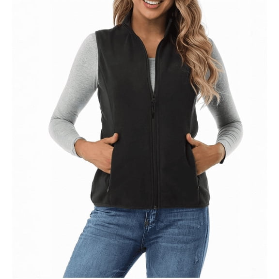 Outdoor Ventures Women's Polar Fleece Zip Vest Outerwear with Pockets,Warm Sleeveless Coat Vest 