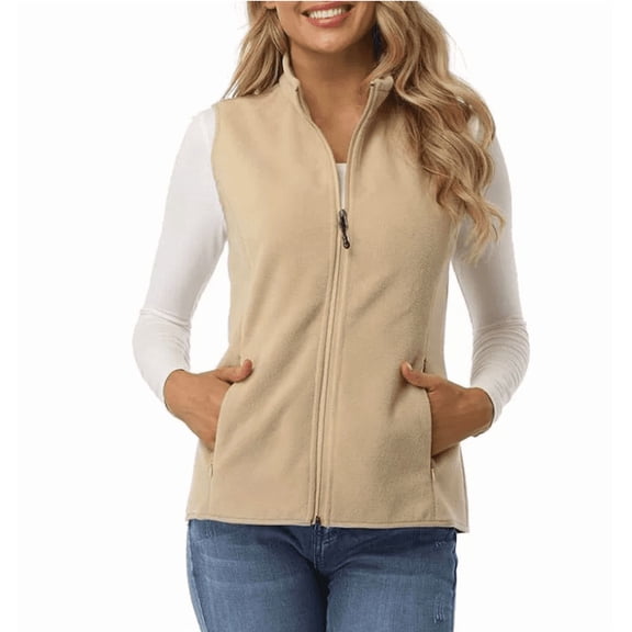 Outdoor Ventures Women's Polar Fleece Zip Vest Outerwear with Pockets,Warm Sleeveless Coat Vest 