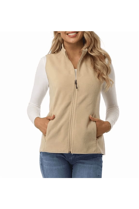 Outdoor Ventures Women's Polar Fleece Zip Vest Outerwear with Pockets,Warm Sleeveless Coat Vest&nbsp;