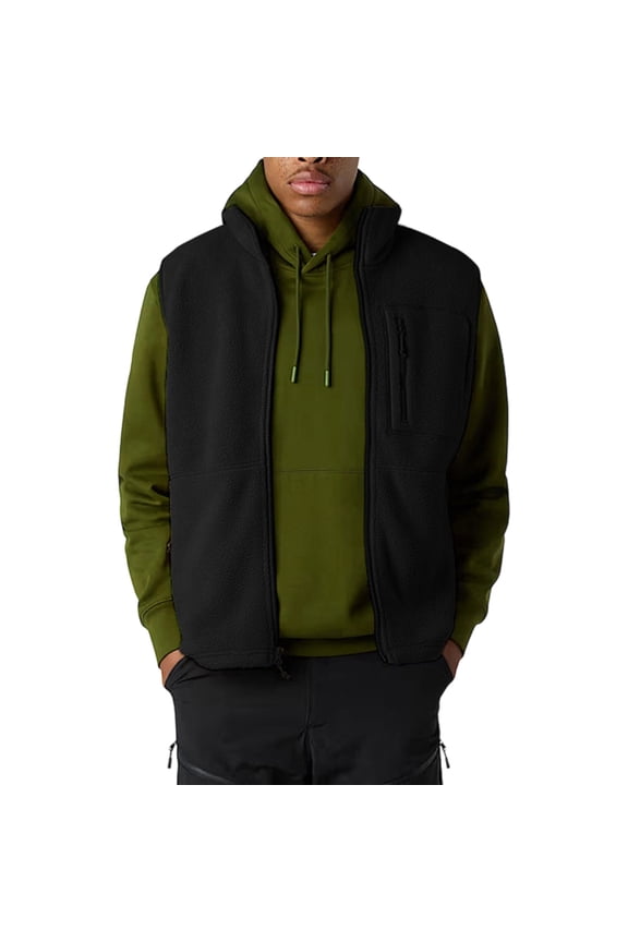 Outdoor Vest Lined Stand Collar Zip Up Warm Sleeveless Jacket For Hiking Camping Casual Wear Lightweight Windbreaker puffer jacket men