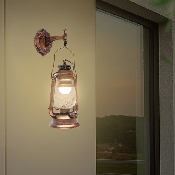 Outdoor Vintage Antique Rustic Lantern Lamp Retro Wall Sconce Light Fixture E27 for Shop Entrance, Park