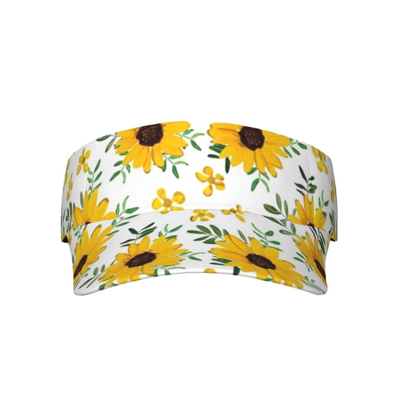 Outdoor Vintage Yellow Sunflower Sun Visor Hats for Women Men Adjustable Sports Athletic Visor Baseball Cap for Hiking Running Tennis Unisex