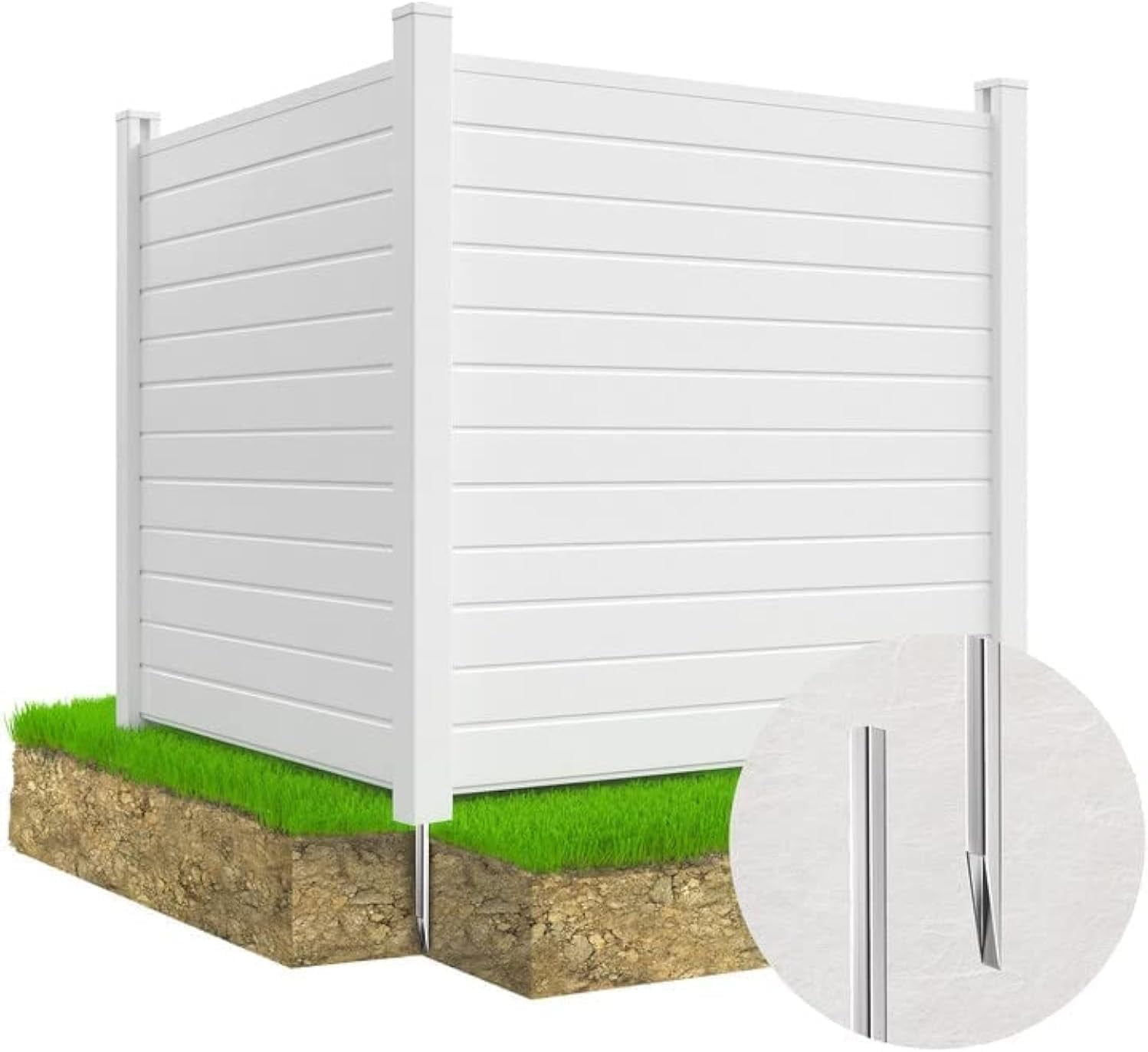 Outdoor Vinyl Privacy Fence Panel,50"W x 50"H for Pool Equipment