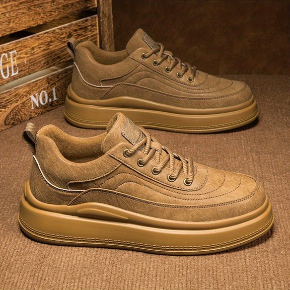 Outdoor Walking Fashion Lace-up Thick-Soled Height-Increasing All-Season Versatile Trendy Casual Sneakers for Men