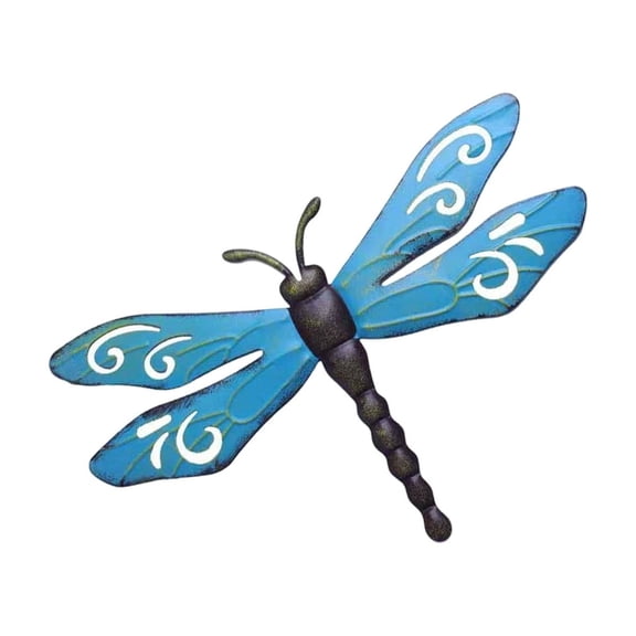 Outdoor Wall Hanging Retro Wrought Iron Dragonfly Garden Courtyard Balcony Entrance Decoration Metal Art Craft for Fence Patio Wall Horticulture Decor