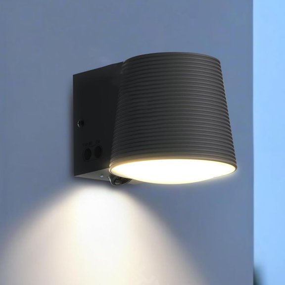 Outdoor Wall Light Fixture, AC/Solar Charging Front Porch Lights Mount Waterproof, 2700K/4000K/6500K, Dusk to Dawn Lighting Motion Sensor for Door Entryway Garage, Darkgrey, 1pcs