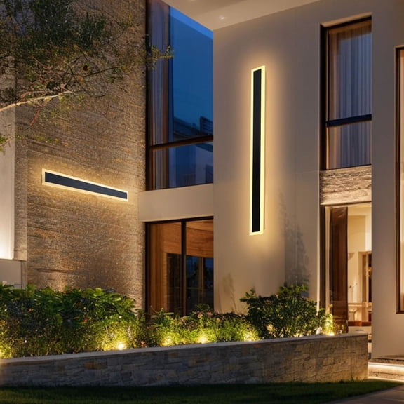 Outdoor Wall Lights, 2 Pack, 39.4 Inch Long Strip Modern Exterior Wall Sconce Light Fixtures, 3000K Warm White, IP65 Waterproof Anti-Rust Outside Wall Mount Lighting, for House, Porch, Garage